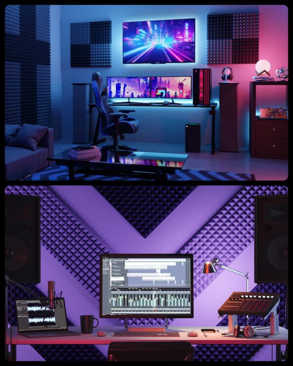 SoundProof Acoustic Foam Panels With Self-adhesive 12" x 12" x 2" - Image 5