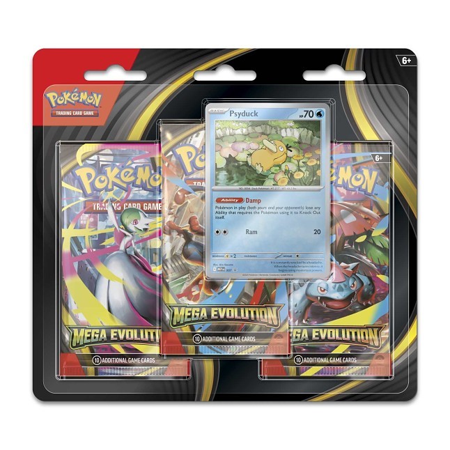 Mega Evolution 3 Booster Packs & Psyduck Promo Card - Pokémon TCG